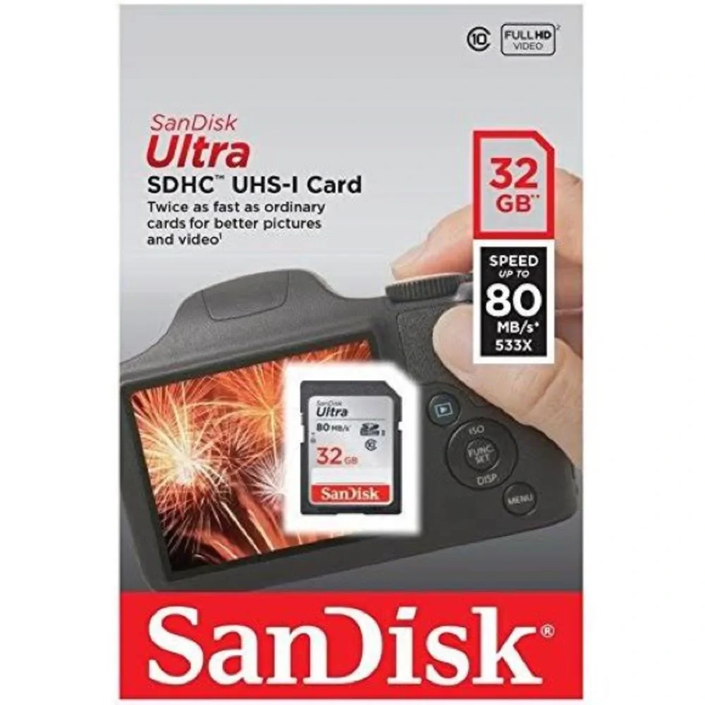 SanDisk | Ultra 32GB Class 10 SDHC UHS-I Memory Card up to 80MB/s